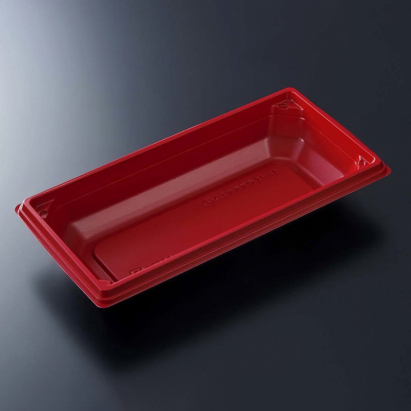 中央化学 丼容器 CF合わせ箱 CT中皿 21-12 赤-BK 50枚/袋(ご注文単位16袋)【直送品】