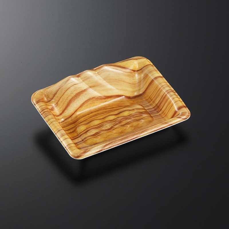 中央化学 刺身容器 みやま 17-12 木理BR 50枚/袋（ご注文単位28袋）【直送品】