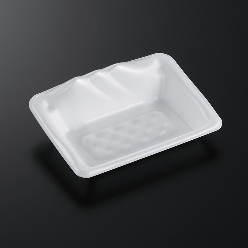 中央化学 刺身容器 みやま 17-12 白 50枚/袋（ご注文単位28袋）【直送品】