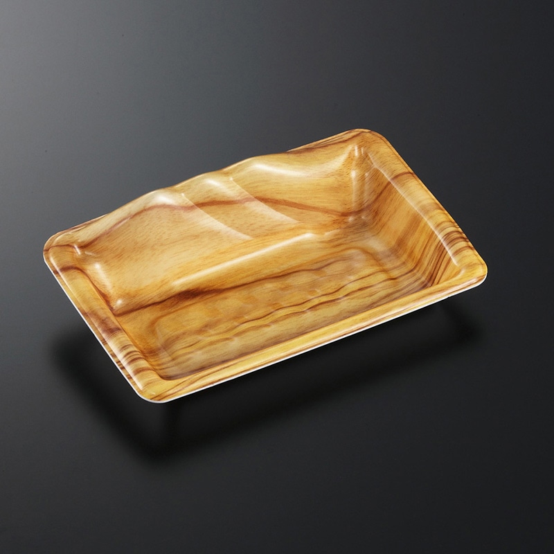 中央化学 刺身容器 みやま 20-12 木理BR 50枚/袋（ご注文単位24袋）【直送品】