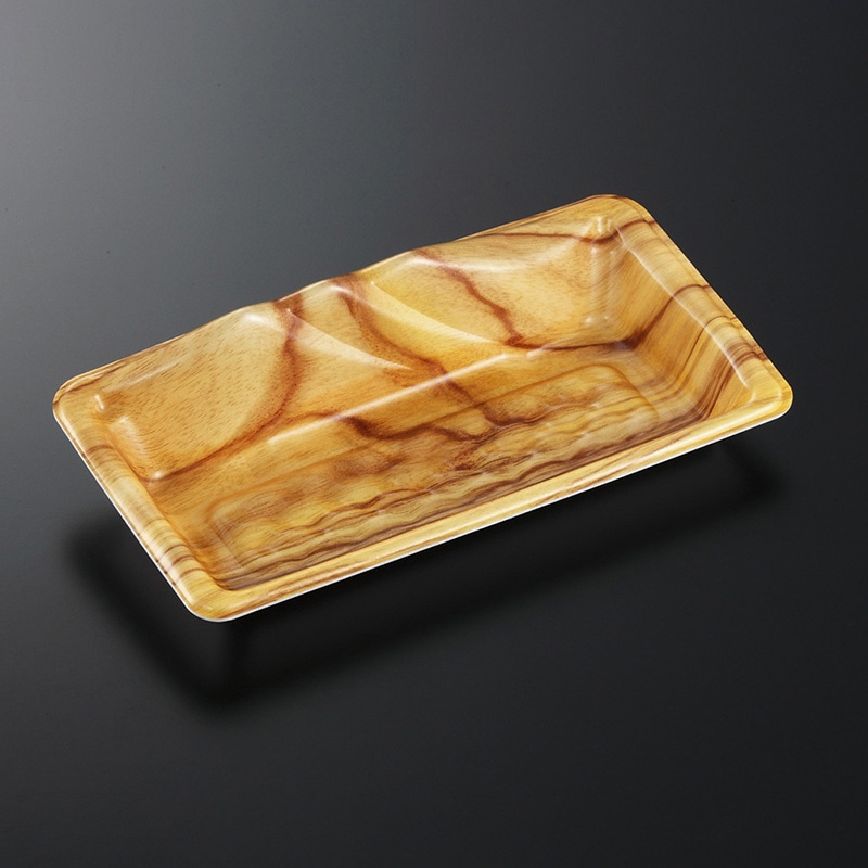 中央化学 刺身容器 みやま 24-12 木理BR 50枚/袋（ご注文単位20袋）【直送品】