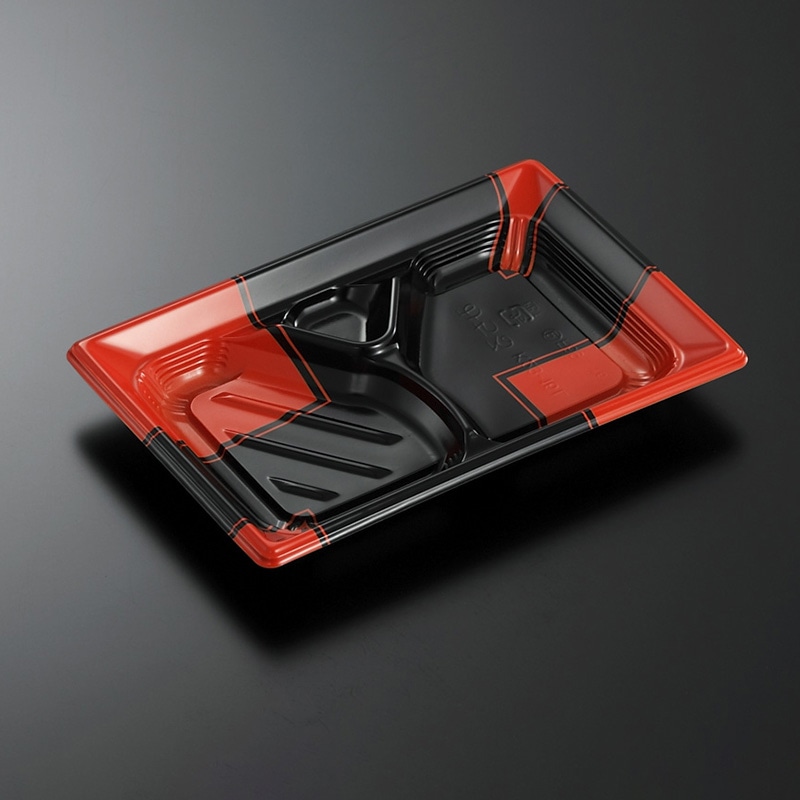 中央化学 弁当容器 CTみちる 本体 K23-16L 角R-BK 50枚/袋（ご注文単位18袋）【直送品】