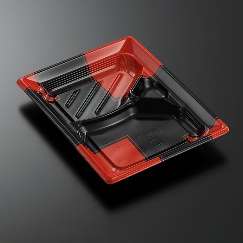 中央化学 弁当容器 CTみちる 本体 K23-18L 角R-BK 50枚/袋（ご注文単位16袋）【直送品】