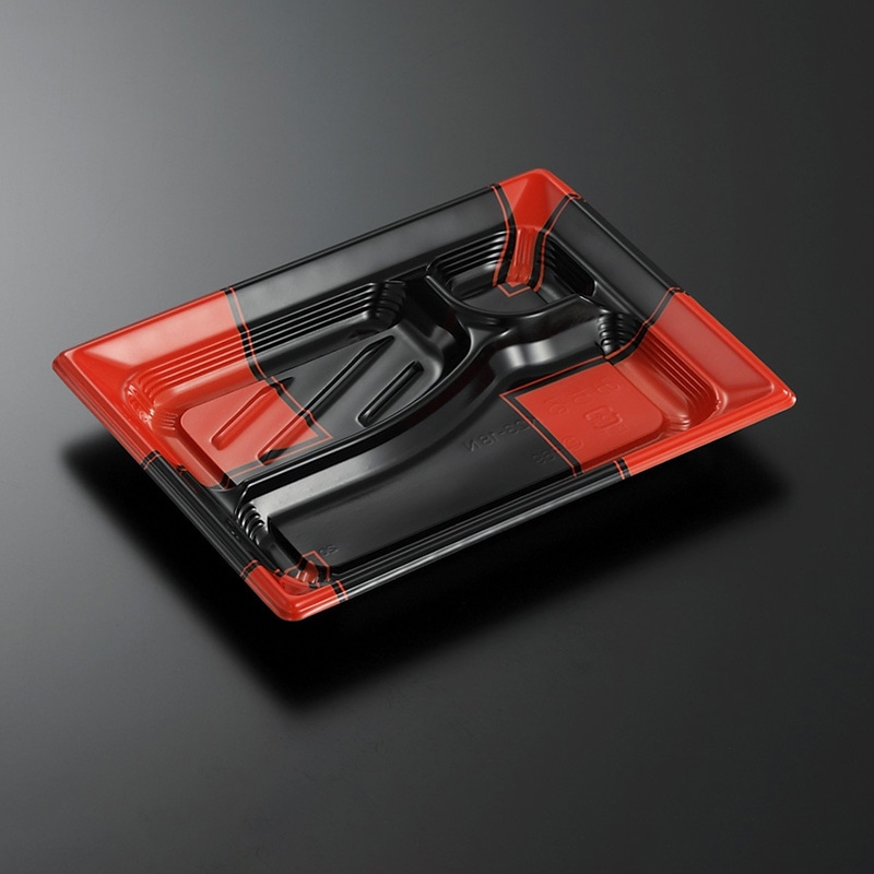 中央化学 弁当容器 CTみちる 本体 K23-18N 角R-BK 50枚/袋（ご注文単位16袋）【直送品】