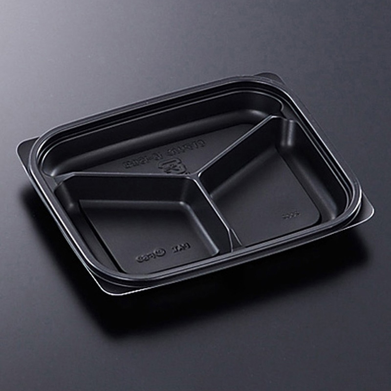 中央化学 惣菜容器 CTデリカン 本体 18-15 三ッ仕切 BL 50枚/袋(ご注文単位16袋)【直送品】