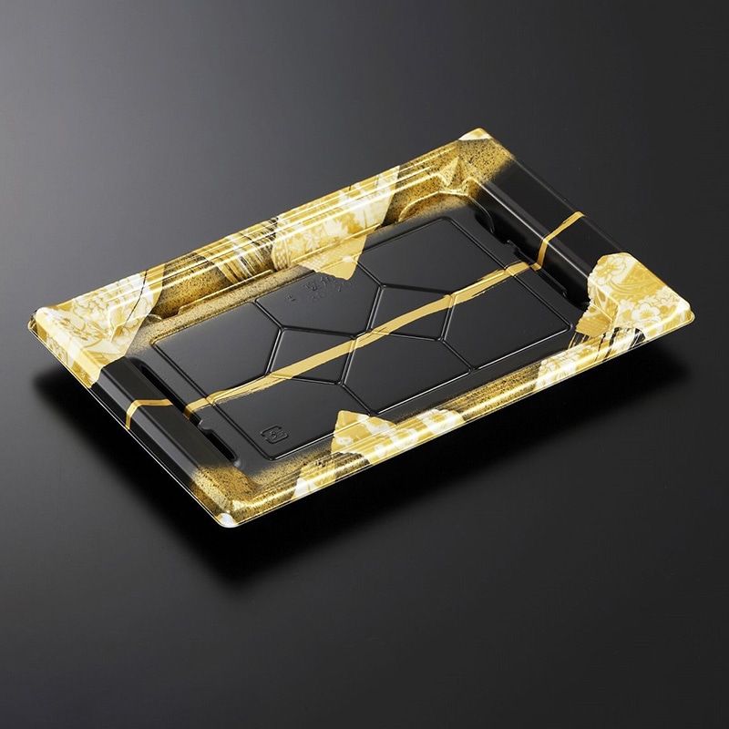 中央化学 刺身容器 CF宴角 本体 30-20 帯代BK-BK 20枚/袋（ご注文単位15袋）【直送品】