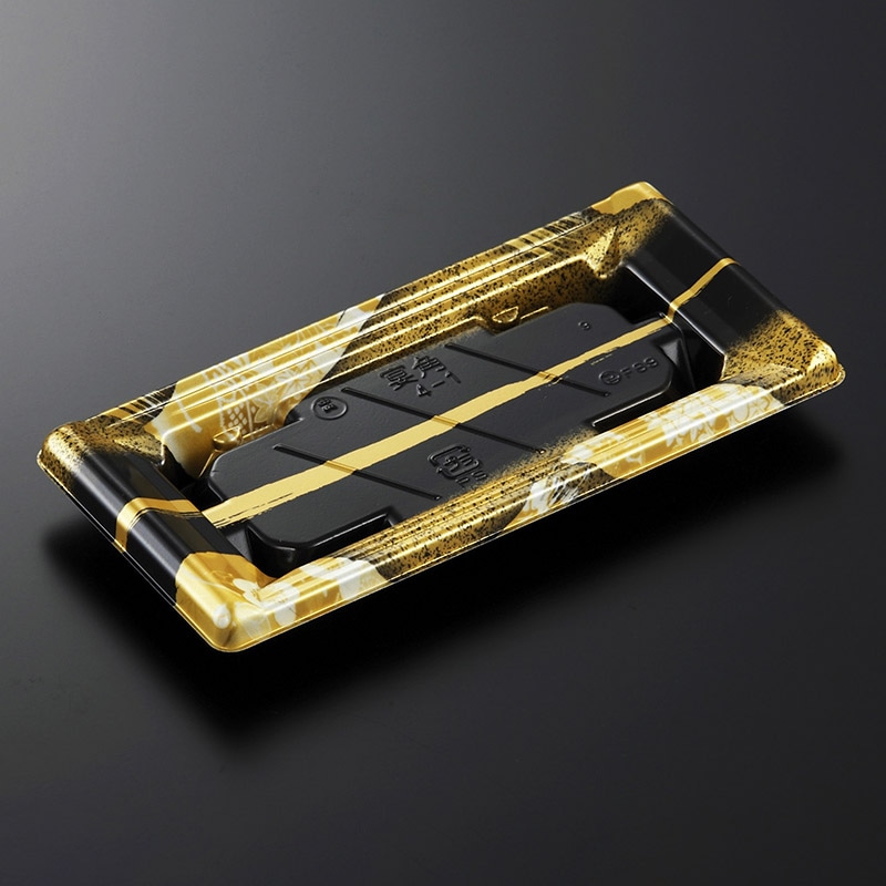 中央化学 寿司容器 CF宴角 本体 4-1 帯代BK-BK 50枚/袋（ご注文単位24袋）【直送品】