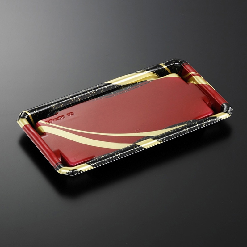 中央化学 寿司容器 CFにぎり 本体 L10 聚楽BK-BK 50枚/袋（ご注文単位16袋）【直送品】