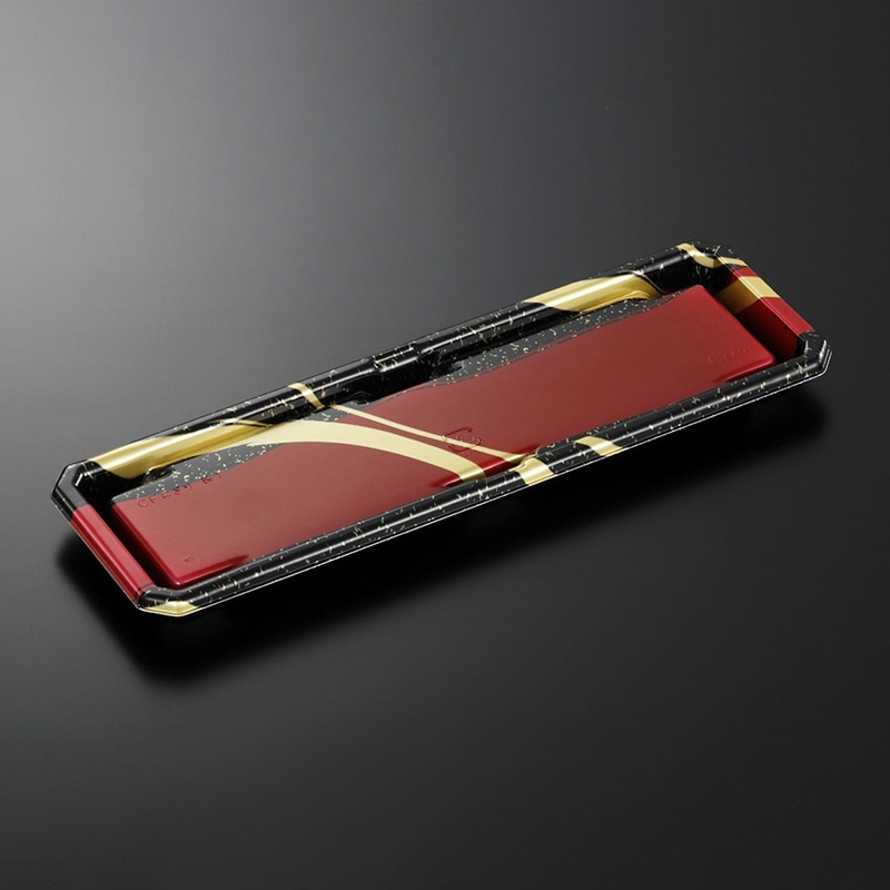 中央化学 寿司容器 CFにぎり 本体 L長1 聚楽BK-BK 50枚/袋（ご注文単位12袋）【直送品】