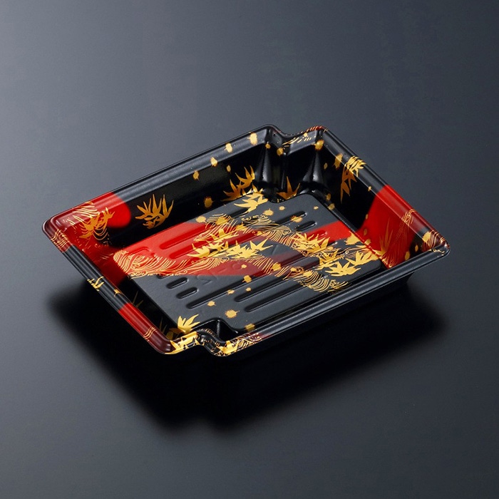 中央化学 刺身容器 かく鉢 本体 15-12 竹霞R-BK 50枚/袋（ご注文単位24袋）【直送品】