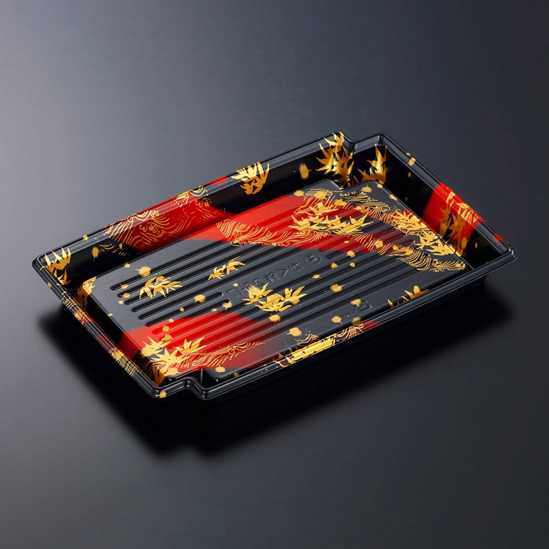 中央化学 刺身容器 かく鉢 本体 26-17 竹霞R-BK 50枚/袋（ご注文単位12袋）【直送品】