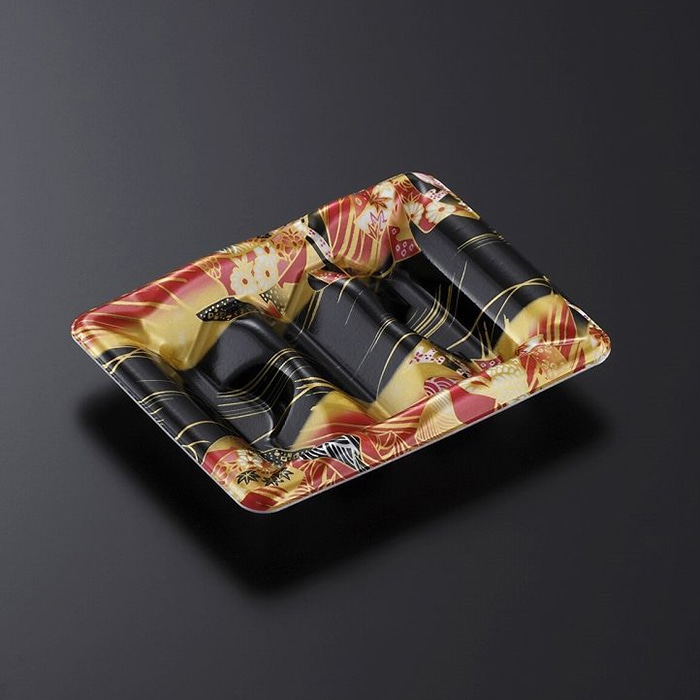 中央化学 巻寿司容器 豊味巻 本体 3段 結DR 50枚/袋(ご注文単位48袋)【直送品】