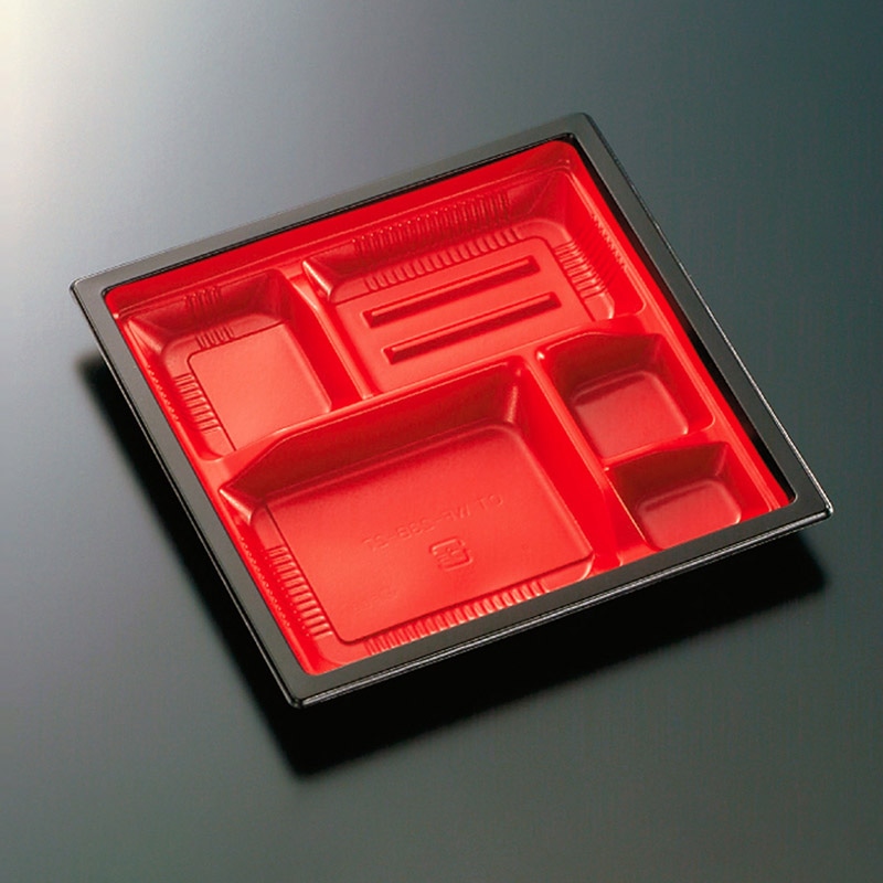 中央化学 弁当容器 CT WF 本体 WF-23B-27 赤黒-BK 50枚/袋（ご注文単位12袋）【直送品】