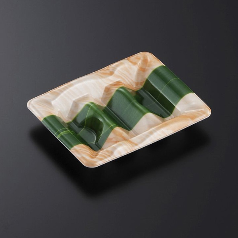 中央化学 巻寿司容器 豊味巻 本体 3段 笹木肌 50枚/袋（ご注文単位48袋）【直送品】