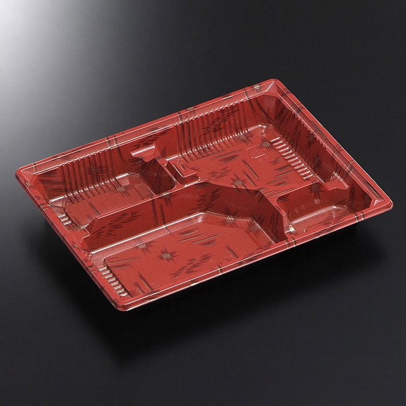 中央化学 弁当容器 HS古今 本体 L-1 かすりR 50枚/袋（ご注文単位12袋）【直送品】