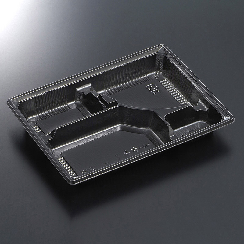 中央化学 弁当容器 HS古今 本体 L-1 黒ME 50枚/袋（ご注文単位12袋）【直送品】