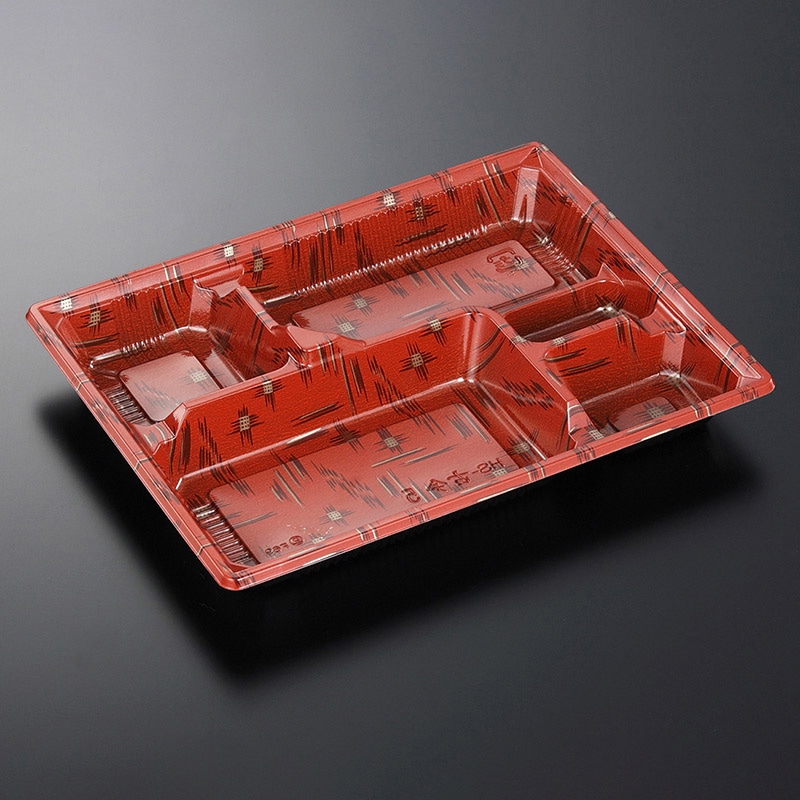 中央化学 弁当容器 HS古今 本体 L-5 かすりR 50個/袋（ご注文単位12袋）【直送品】