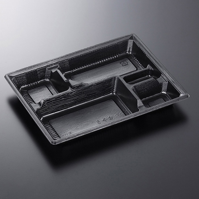 中央化学 弁当容器 HS古今 本体 L-5 黒ME 50枚/袋（ご注文単位12袋）【直送品】