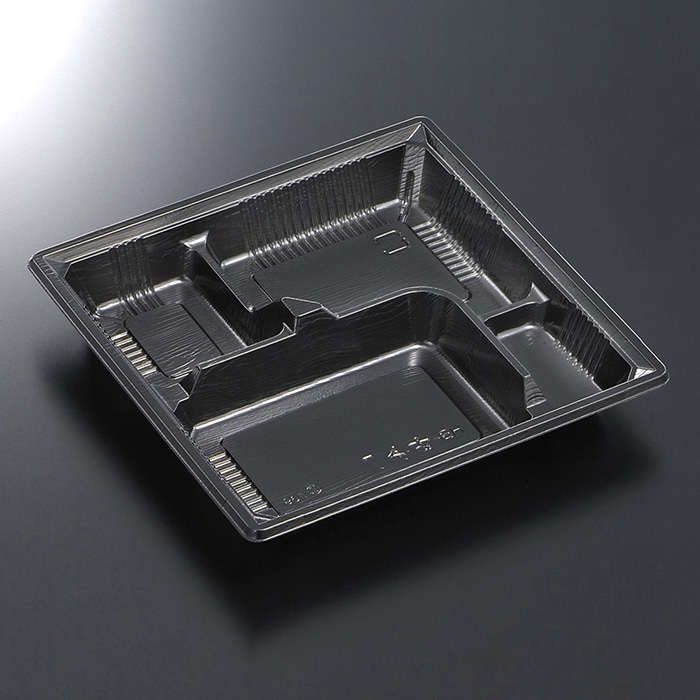 中央化学 弁当容器 HS古今 本体 L-7 黒ME 50枚/袋(ご注文単位12袋)【直送品】