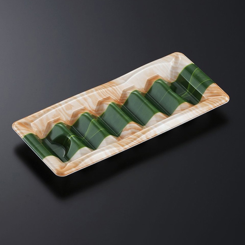 中央化学 巻寿司容器 豊味巻 本体 6段 笹木肌 50枚/袋(ご注文単位24袋)【直送品】