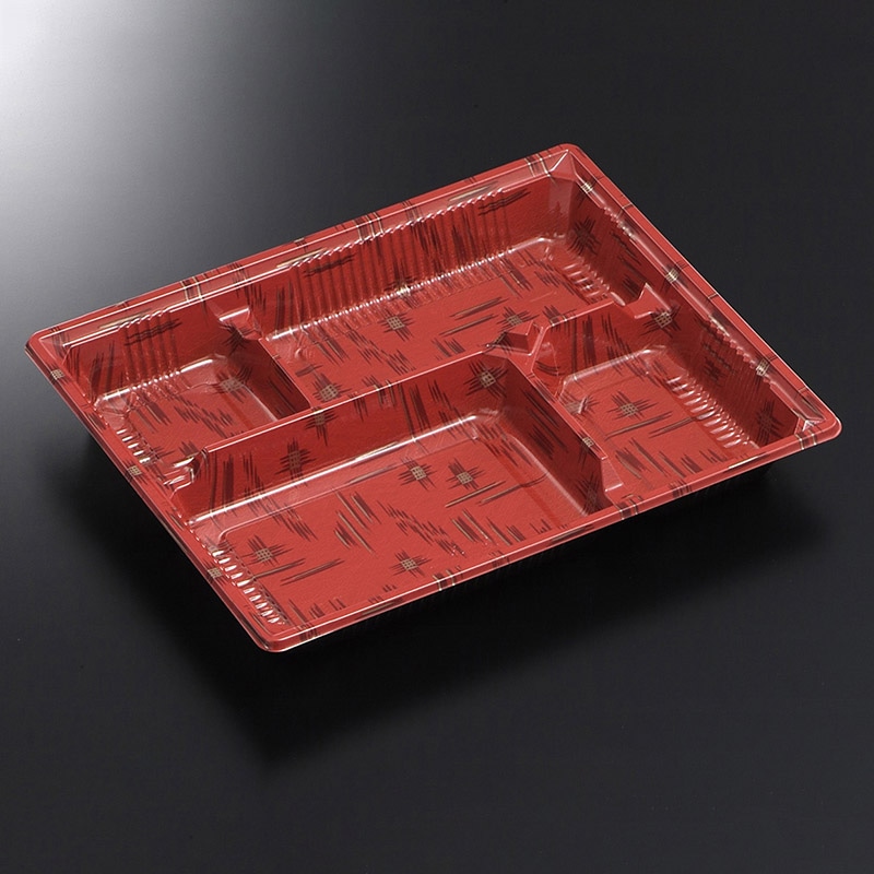 中央化学 弁当容器 HS古今 本体 L-4 かすりR 50枚/袋（ご注文単位8袋）【直送品】