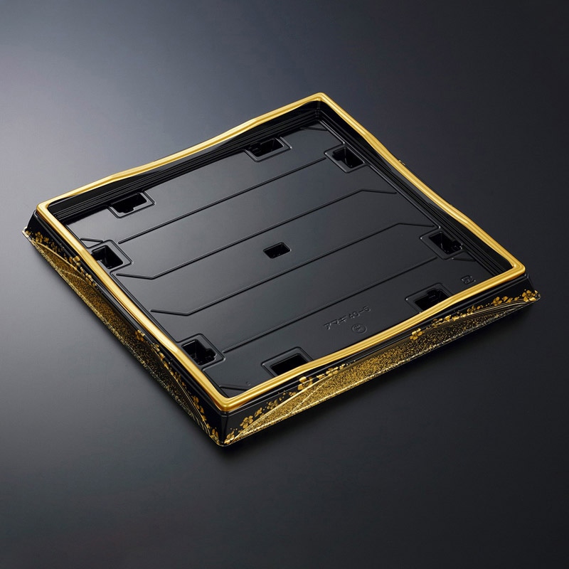 中央化学 寿司容器 HS天城 本体 40-5 まきえ金-BK 10枚/袋（ご注文単位12袋）【直送品】