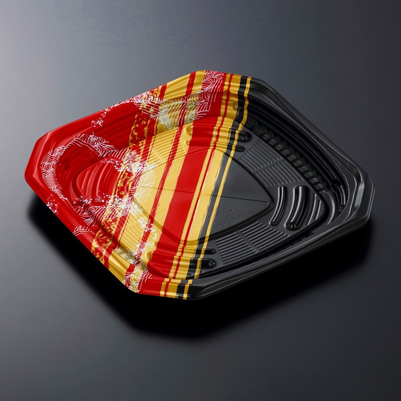 中央化学 軽食容器 CT好みや 本体 22-22 弦流R-BK 50枚/袋（ご注文単位12袋）【直送品】