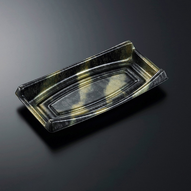 中央化学 刺身容器 CF船 本体 60 霧島BK 25枚/袋（ご注文単位16袋）【直送品】