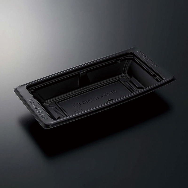 中央化学 食品容器　TAダイナー　本体 K25-13 BK　黒 50枚/袋（ご注文単位12袋）【直送品】