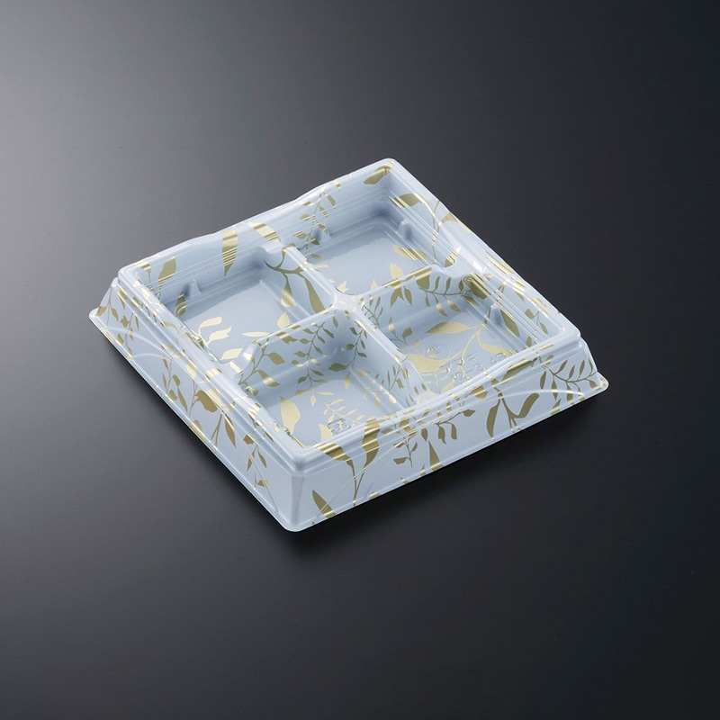 中央化学 寿司容器 HS天城 本体 12-3 4S アリアG-BK 50枚/袋(ご注文単位6袋)【直送品】