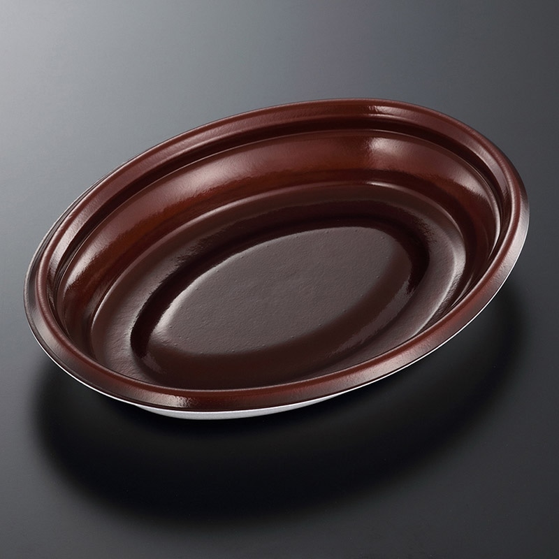 中央化学 軽食容器 TPボレノ 本体 M24-18 赤茶 50枚/袋(ご注文単位9袋)【直送品】