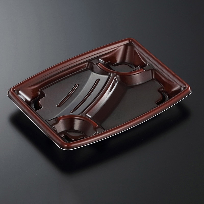 中央化学 弁当容器 TPつづみ 本体 24-18C 赤茶 50枚/袋（ご注文単位12袋）【直送品】