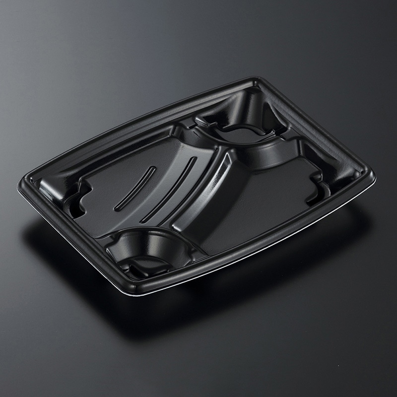 中央化学 弁当容器 TPつづみ 本体 24-18C 黒 50枚/袋（ご注文単位12袋）【直送品】