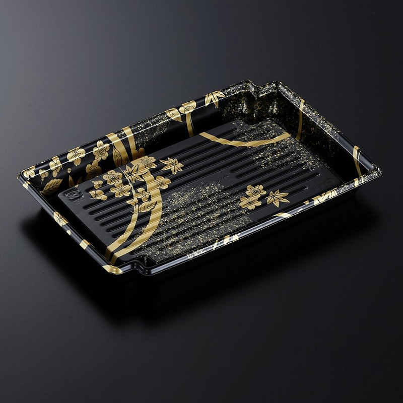 中央化学 刺身容器 かく鉢 本体 24-16 松月BK-BK 50枚/袋(ご注文単位12袋)【直送品】