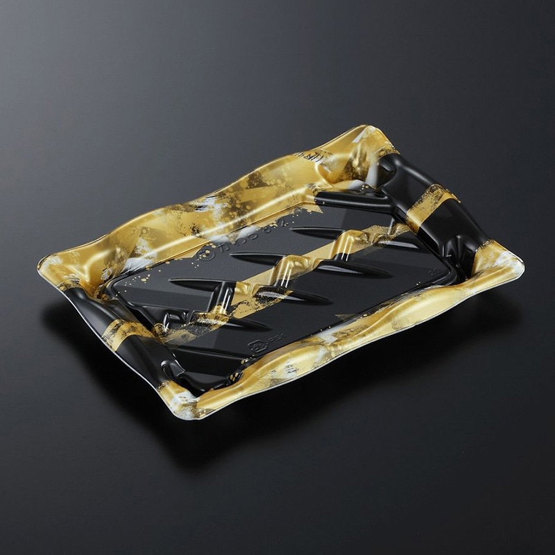 中央化学 寿司容器 かわら 本体 8-2 金城BK 50枚/袋(ご注文単位16袋)【直送品】