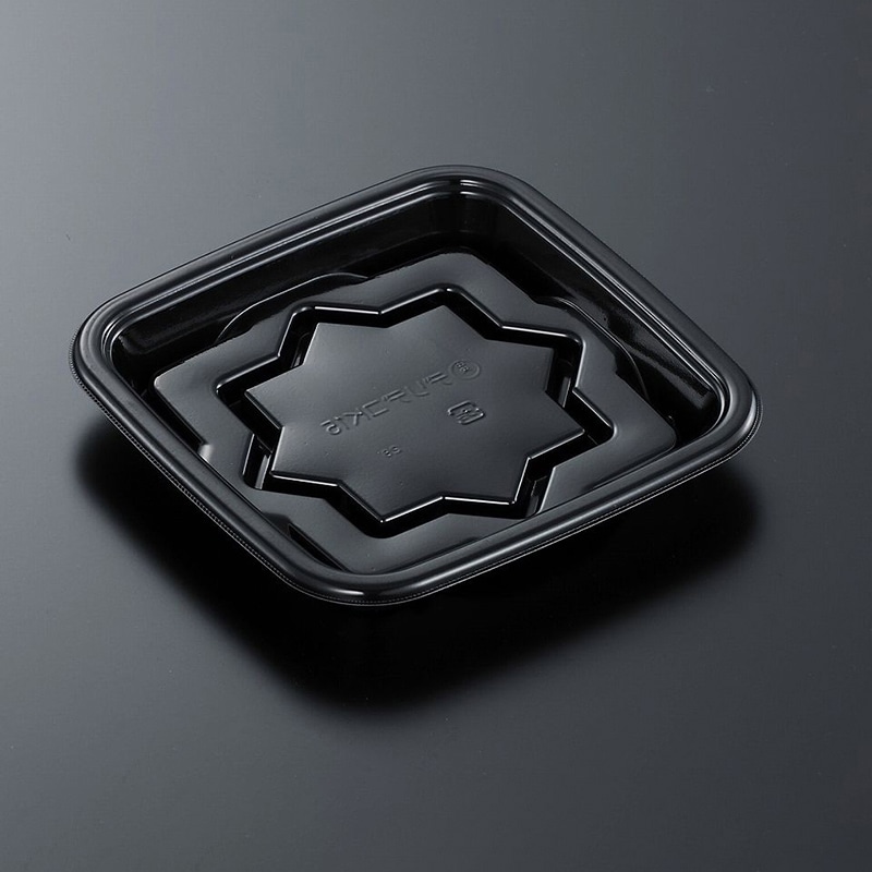 中央化学 オードブル容器 デリデコ 中皿 K15 黒-BK 20枚/袋（ご注文単位18袋）【直送品】