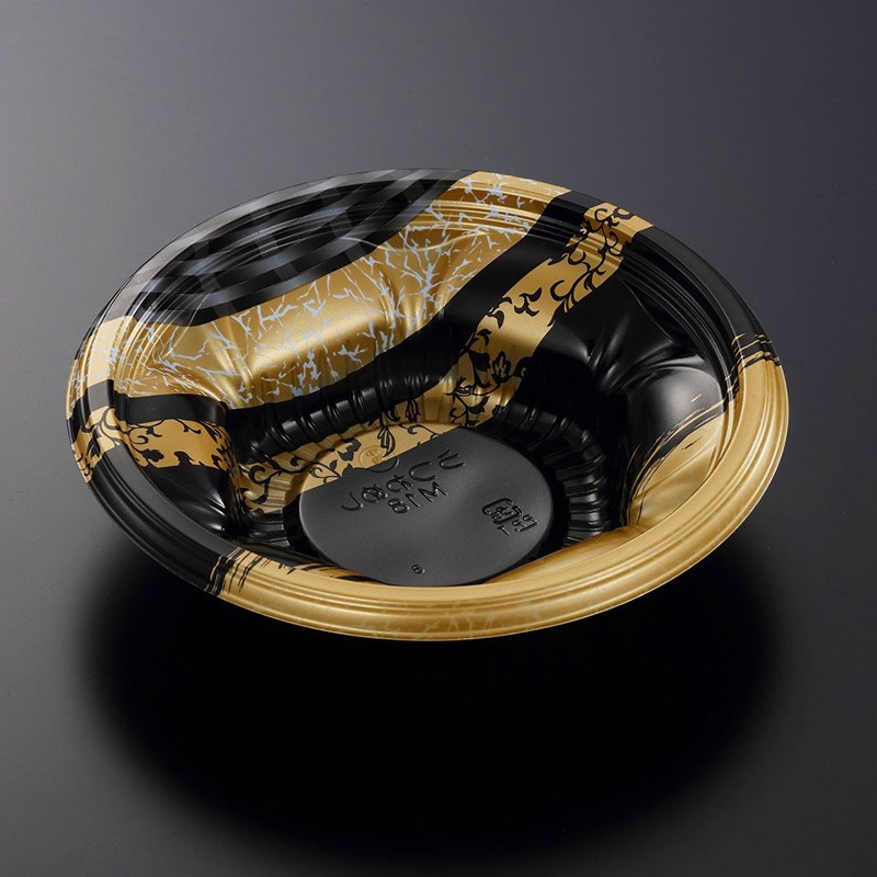 中央化学 丼容器 CTうつわめし 本体 M18 こはくG-BK 50枚/袋(ご注文単位12袋)【直送品】