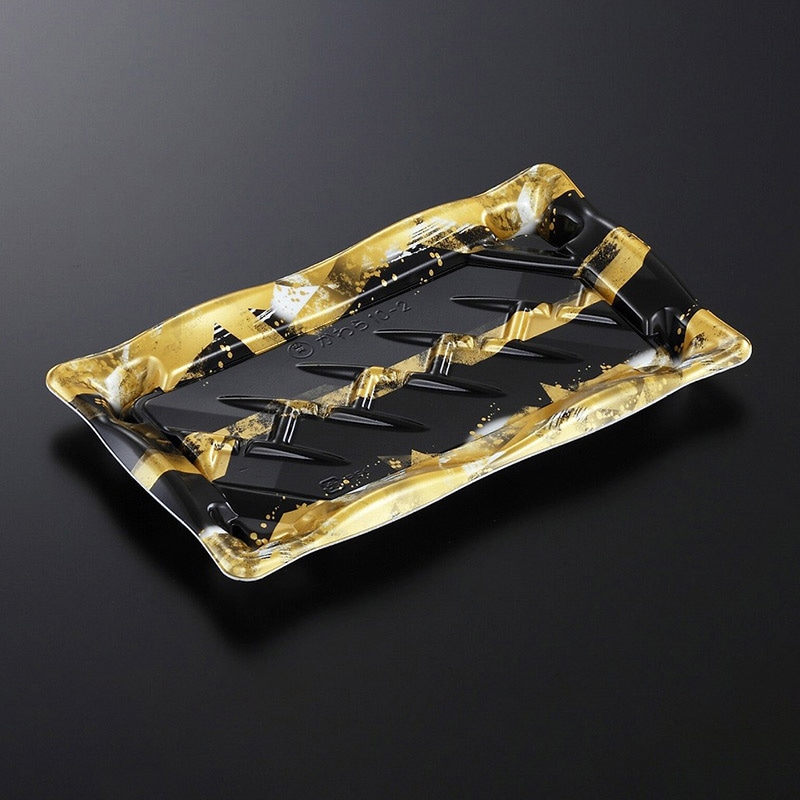 中央化学 寿司容器 かわら 本体 10-2 金城BK 50枚/袋(ご注文単位16袋)【直送品】