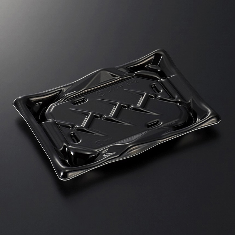 中央化学 寿司容器 剣 本体 8-2 黒 50枚/袋（ご注文単位16袋）【直送品】