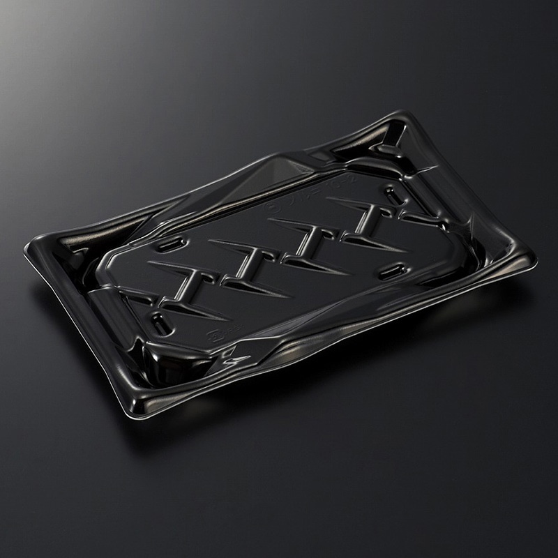 中央化学 寿司容器 剣 本体 10-2 黒 50枚/袋(ご注文単位16袋)【直送品】