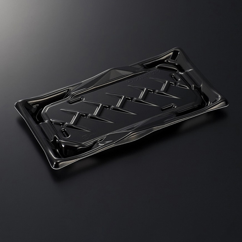 中央化学 寿司容器 剣 本体 12-2 黒 50枚/袋（ご注文単位16袋）【直送品】