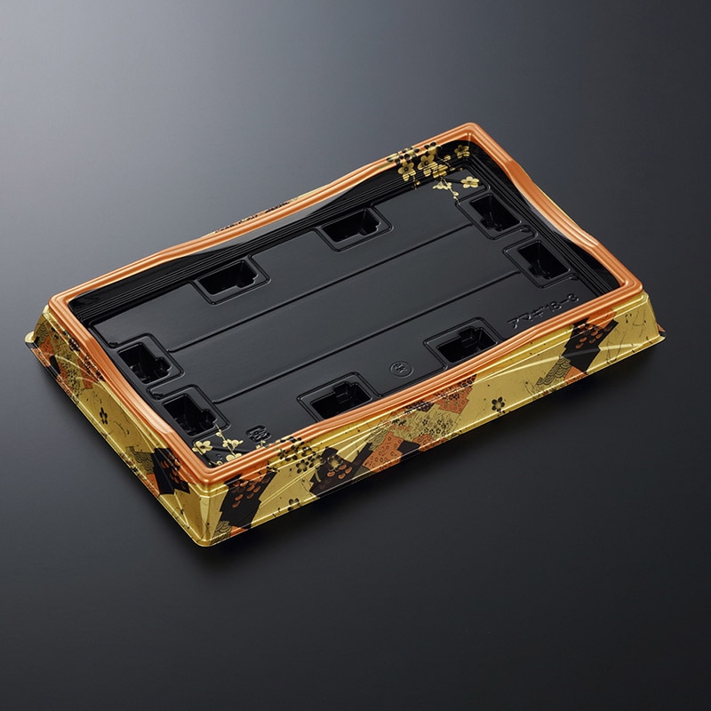 中央化学 寿司容器 HS天城 本体 18-3 かなえ金-BK 20枚/袋(ご注文単位12袋)【直送品】