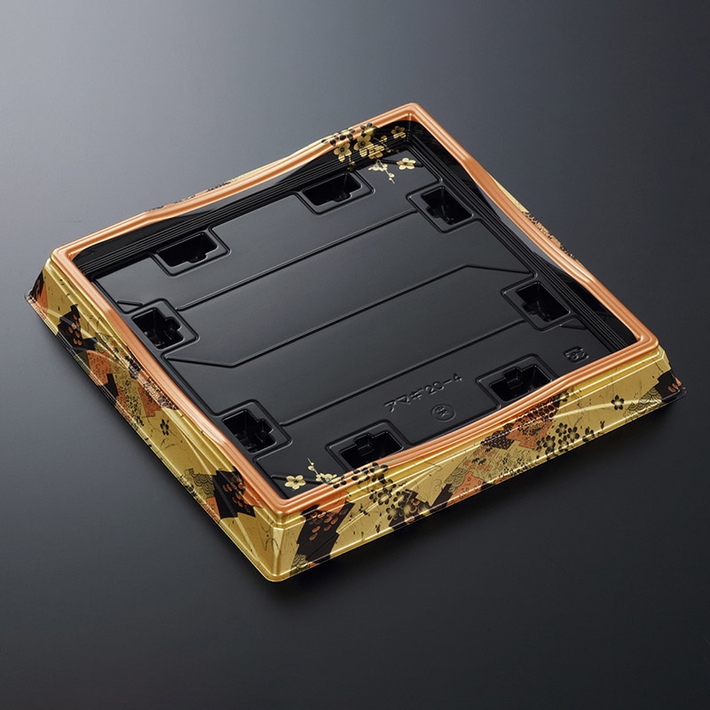 中央化学 寿司容器 HS天城 本体 20-4 かなえ金-BK 25枚/袋（ご注文単位8袋）【直送品】