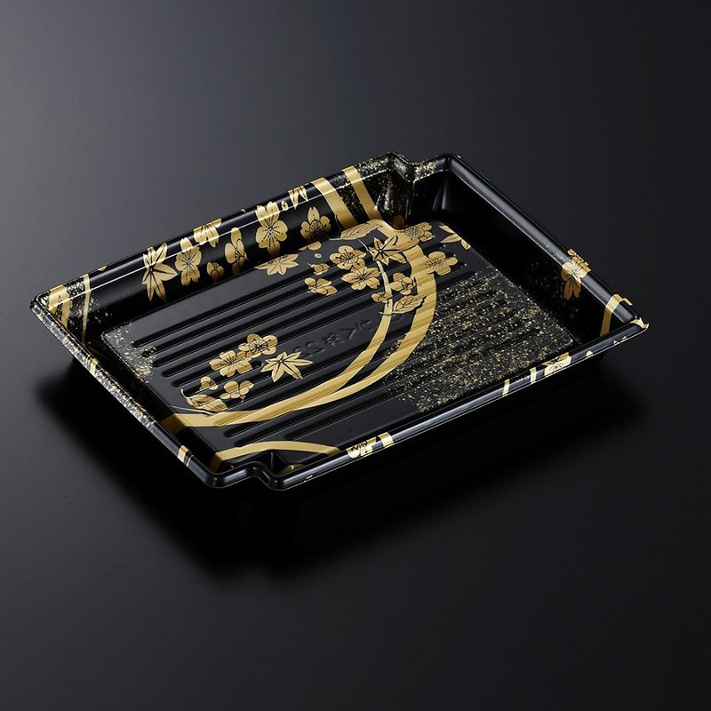 中央化学 刺身容器 かく鉢 本体 22-17 松月BK-BK 50枚/袋（ご注文単位16袋）【直送品】