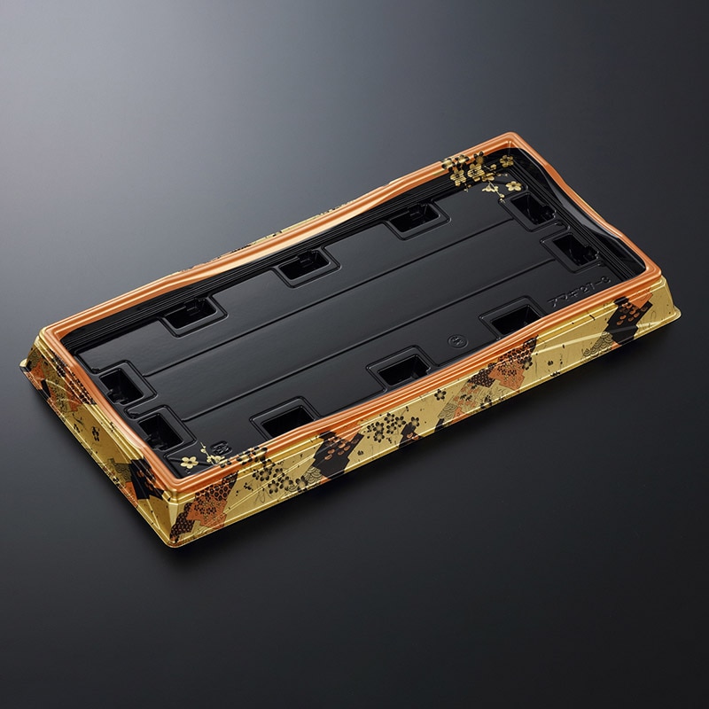 中央化学 寿司容器 HS天城 本体 27-3 かなえ金-BK 10枚/袋（ご注文単位24袋）【直送品】