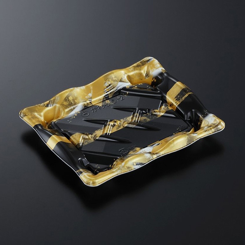 中央化学 寿司容器 かわら 本体 6-2 金城BK 50枚/袋（ご注文単位24袋）【直送品】