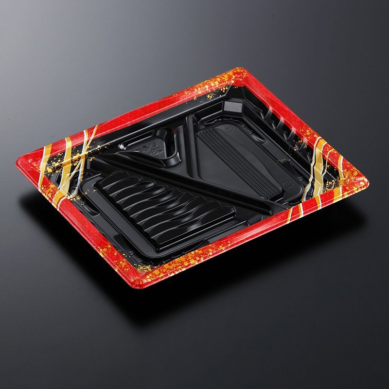 中央化学 弁当容器 CTいろは 本体 23-19L こまいR-BK 50枚/袋（ご注文単位12袋）【直送品】