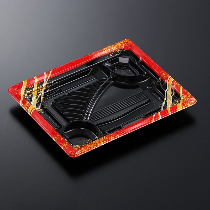 中央化学 弁当容器 CTいろは 本体 23-19C こまいR-BK 50枚/袋(ご注文単位12袋)【直送品】