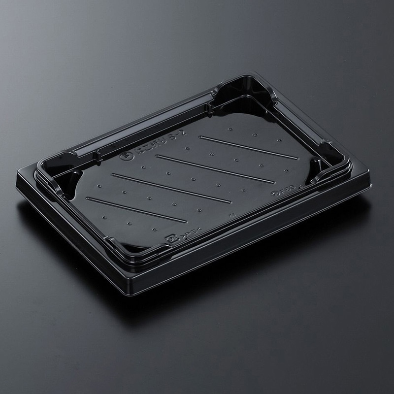 中央化学 寿司容器 HSはこ折り 本体 8-2 BK 50枚/袋（ご注文単位12袋）【直送品】