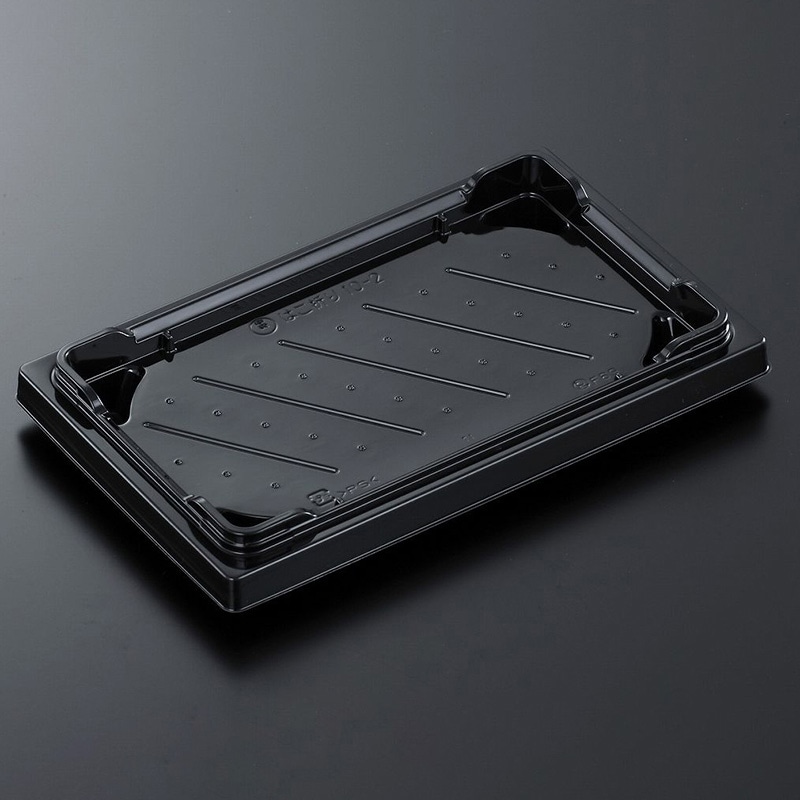 中央化学 寿司容器 HSはこ折り 本体 10-2 BK 50枚/袋（ご注文単位12袋）【直送品】